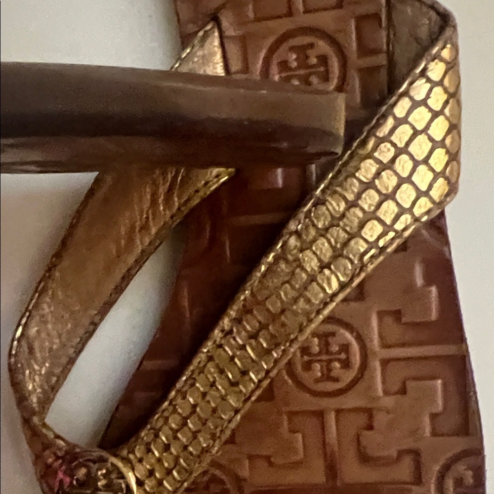 Tory Burch Gold and Brown Sandals - Picture 6 of 7